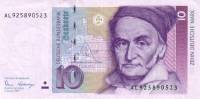 (1993) Банкнота Германия (ФРГ) 1989 год 10 марок "Карл Фридрих Гаусс"   UNC